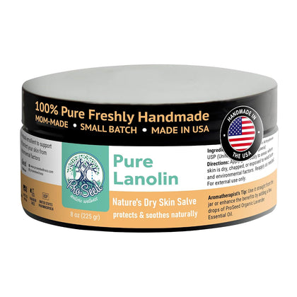 ProSeed Handmade Pure Lanolin Cream for Moms, Baby Care, 8oz, Plastic Jar