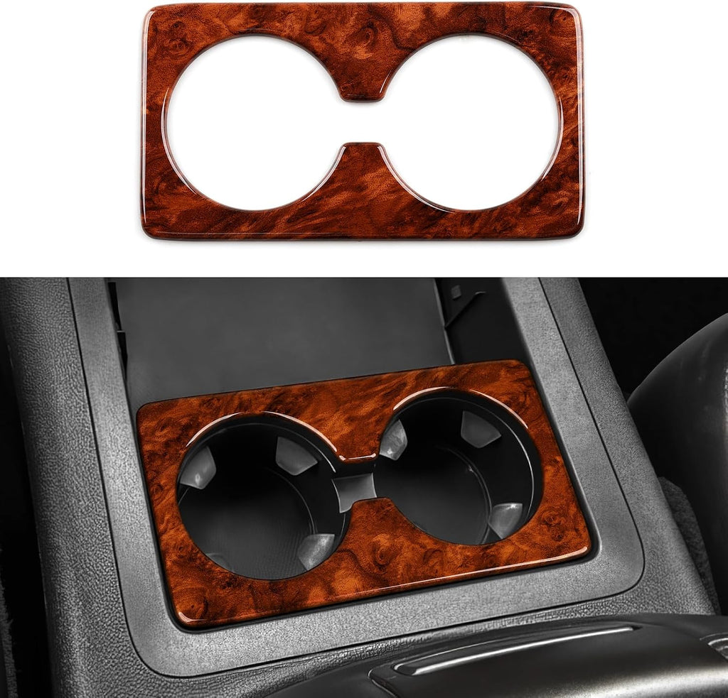 Car Cup Holder Frame Cover Trim Wood Grain Decal Sticker fits for Chevrolet Silverado Suburban Tahoe Avalanche/GMC Sierr