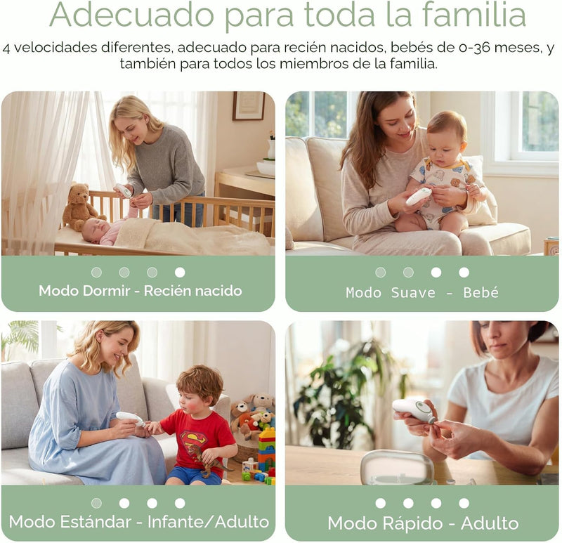 Momcozy Lima Eléctrica de Uñas para Bebé con Luz Nocturna