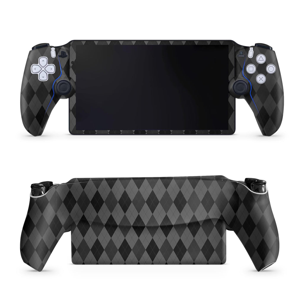 Gaming Skin Compatible with PS5 Portal Remote Player - Black Argyle - Premium 3M Vinyl Protective Wrap Decal Cover - Easy to Apply | Crafted in The USA by MightySkins
