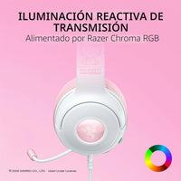 Razer Kraken Kitty V2 USB Wired Headset: Hello Kitty Ears - Chroma RGB Stream Reactive Lighting, HyperClear Cardioid Mic, 7.1 Surround Sound, Triforce 40mm Drivers - Hello Kitty Edition