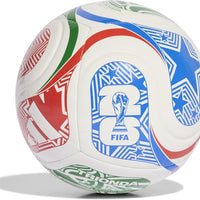 Adidas Unisex-Adult World Cup Soccer Ball, White/Vivid Red/Glory Blue/Green, 3