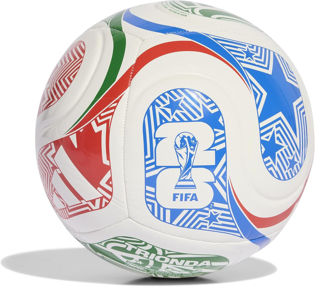 Adidas Unisex-Adult World Cup Soccer Ball, White/Vivid Red/Glory Blue/Green, 4