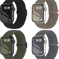 Suitisbest 4 Pack Braided Stretchy Band Compatible with Apple Watch Bands Women Men
