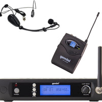 Gemini UHF Wireless Headset & Lavalier Mic System, 240 ft (UHF-6100HL)