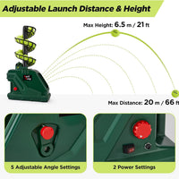 Furlihong 3819BH - Máquina portátil de pelotas de tenis - 5 ángulos ajustables, 2 niveles