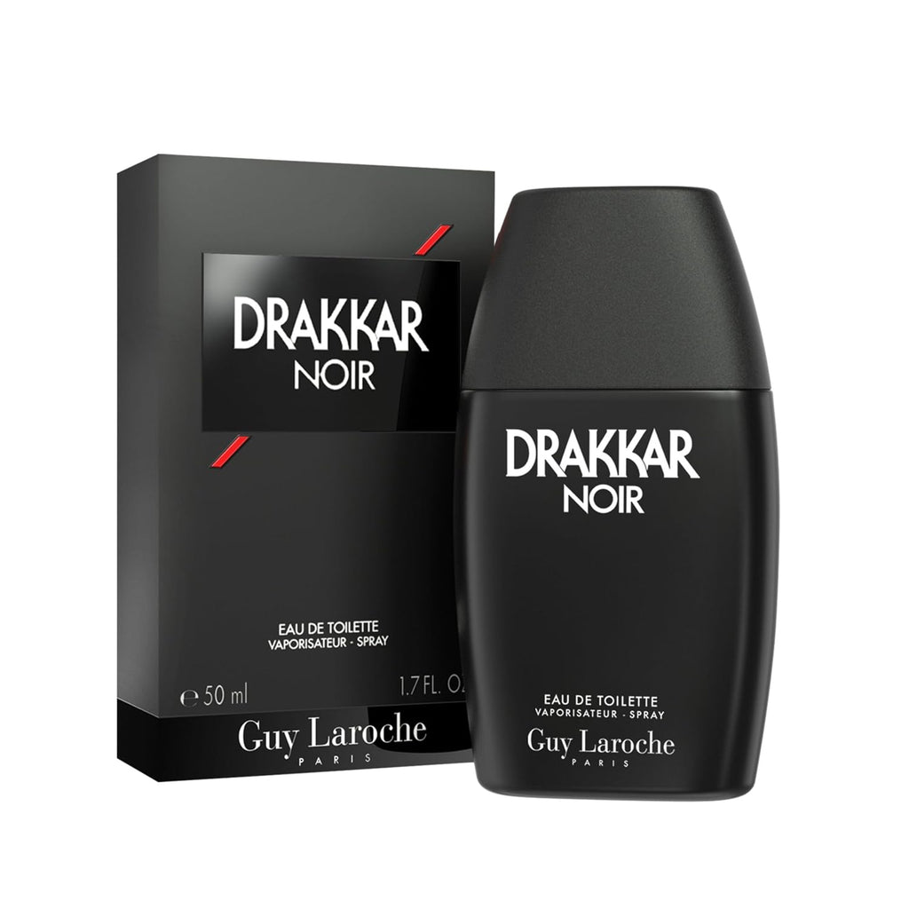 Guy Laroche Drakkar Noir, Iconic Designer Fragrance, Intense & Powerful Eau de Toilette, Fougere Blend & Aromatic Spices, Long Lasting Mens Cologne, Day and Evening Scent, 1.7 Fl. Oz. - 1.7 Fl Oz (Pack of 1)