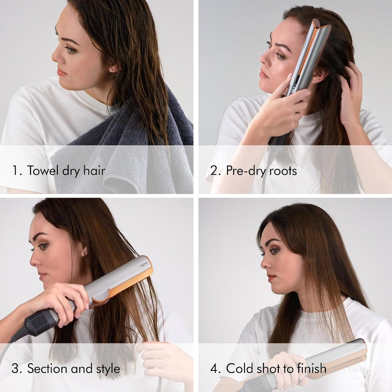 Dyson Airstrait - Plancha Secador de Pelo con Aire, Sin Placas Calientes