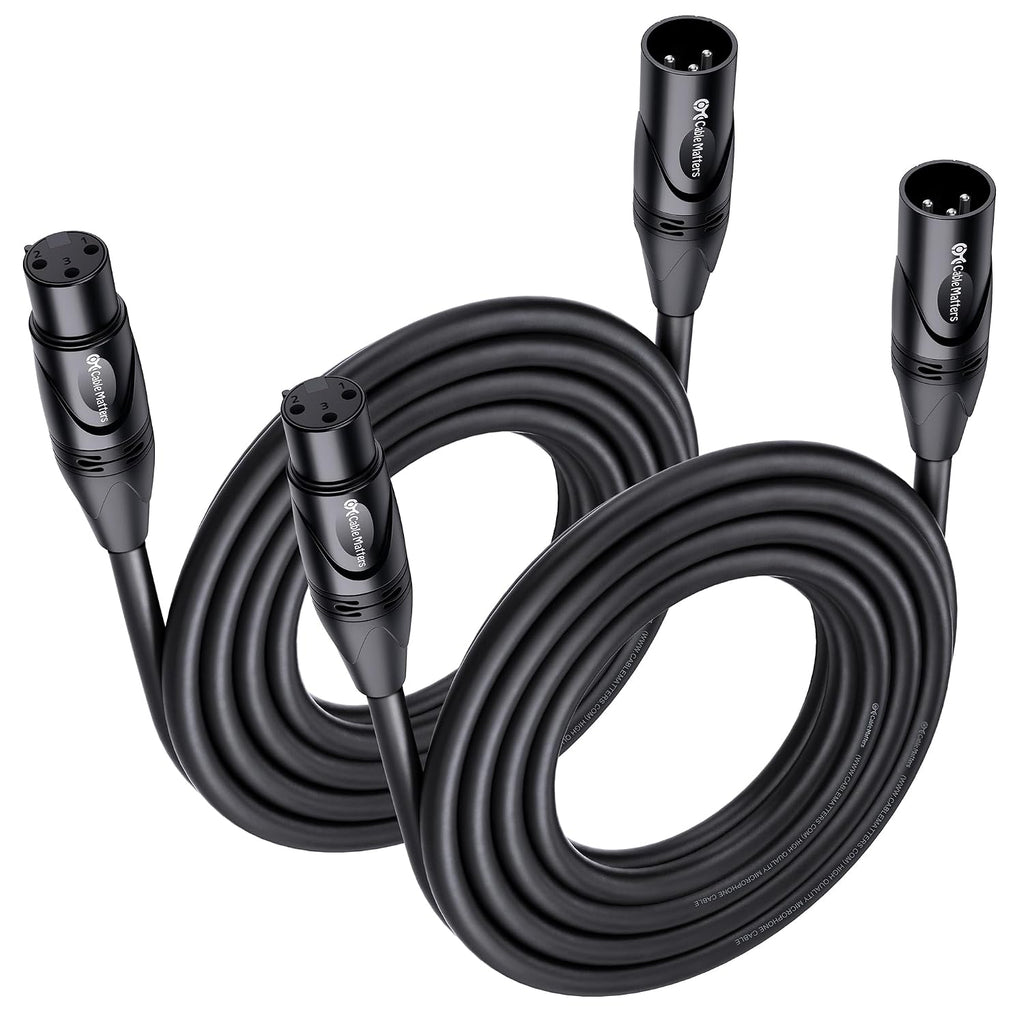 Cable Matters 2-Pack Premium XLR to XLR Cable, Microphone Cable, M-F, 15ft
