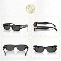 Versace VE4465 Rectangular Sunglasses for Men +BUNDLE with ACCESSORY EYEWEAR KIT
