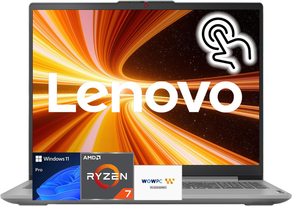 Lenovo Slim 3 Touchscreen Business Laptop, Ryzen 7 5825U Processor (Beats i7-1355U), 15.6" FHD LED Display, 16GB RAM, 1TB PCIe SSD, SD Card Reader, WiFi 6, Windows 11 Pro, WOWPC Recovery USB