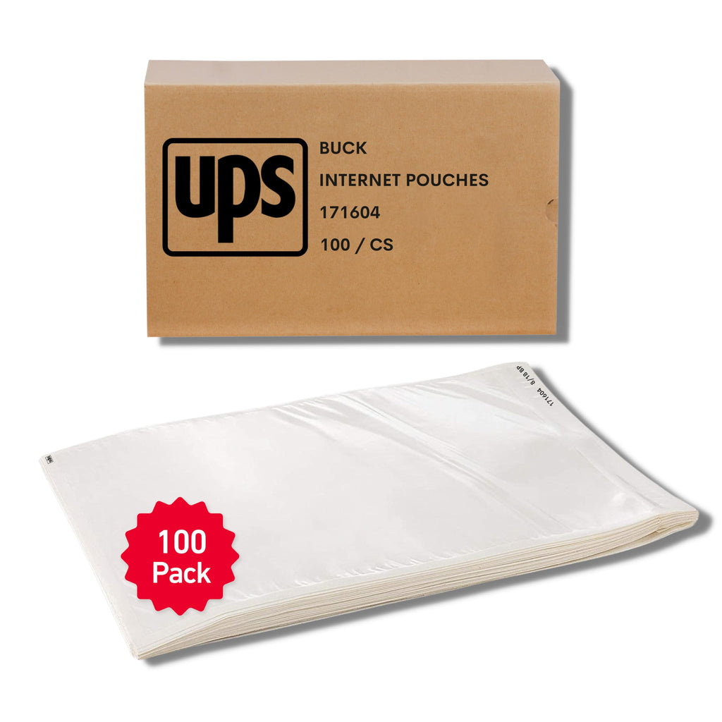 100 Pack 6.5"x10" UPS Shipping Label Sleeves – Clear Self-Adhesive Packing Slip Pouches, Waterproof Packing List Envelop