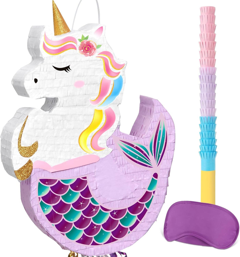 WERNNSAI Unicorn Mermaid Piñata - Unicorn Mermaid Party Supplies for Girls