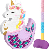 WERNNSAI Unicorn Mermaid Piñata - Unicorn Mermaid Party Supplies for Girls