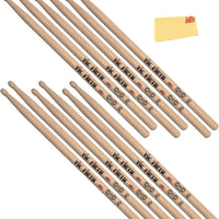 Vic Firth Signature Series Chris Coleman Drumsticks - 6‑Pack Bundle with Austin Bazaar Polishing Cloth
