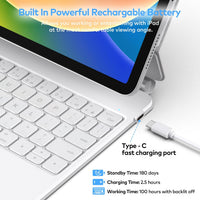 Funda con Teclado runelk para iPad 10.ª / 11.ª Gen (A16) - Blanco