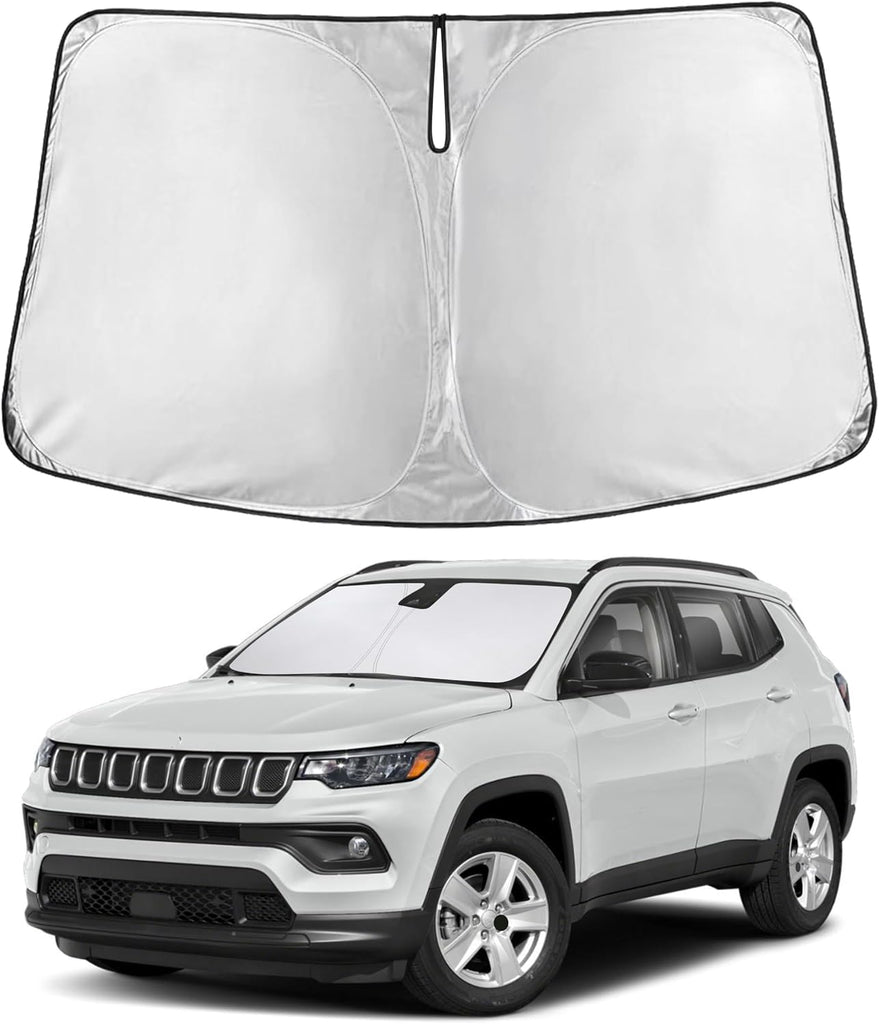 EcoNour Windshield Sunshade Compatible for Jeep Compass 2017-2023 2024 2025