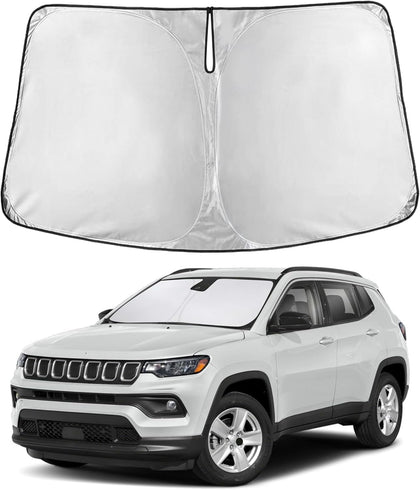 EcoNour Windshield Sunshade Compatible for Jeep Compass 2017-2023 2024 2025