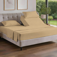 Flex Top Split Head King 4 Piece Sheet Set - Soft & Cooling - Heathered Tan