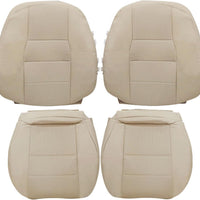 NLQR 4-Piece Front Seat Covers Ivory Microfiber Leather Driver & Passenger Bottom and Backrest Compatible with Mercedes