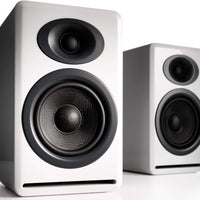 Audioengine P4 Passive Bookshelf Speakers – Compact Home Stereo Speakers - white