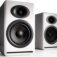 Audioengine P4 Passive Bookshelf Speakers – Compact Home Stereo Speakers - Bamboo