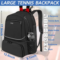 Ytonet - Mochila de tenis para mujer y hombre, 2 raquetas