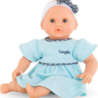 Corolle Bébé Calin Maud - 12" Soft Girl Baby Doll with Vanilla Scent, Blue Outfit & Sleeping Eyes for Girls Ages 18 Mont
