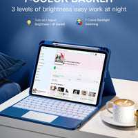 Funda con Teclado Harvopu para iPad 11" (A16) / iPad 10.ª Gen - Azul Marino