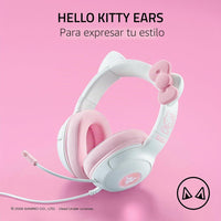 Razer Kraken Kitty V2 USB Wired Headset: Hello Kitty Ears - Chroma RGB Stream Reactive Lighting, HyperClear Cardioid Mic, 7.1 Surround Sound, Triforce 40mm Drivers - Hello Kitty Edition