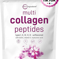 Micro Ingredients Multi Collagen Peptides Powder, 2lb (82 Servings) - 1 Pound (Pack of 1)
