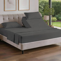 Flex Top Split Head King 4 Piece Sheet Set - Soft & Breathable - Charcoal