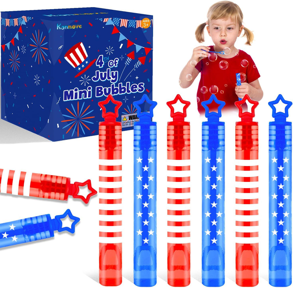 100 PCS Mini Bubbles Bulk, Red White Blue Party Favors Supplies for Kids