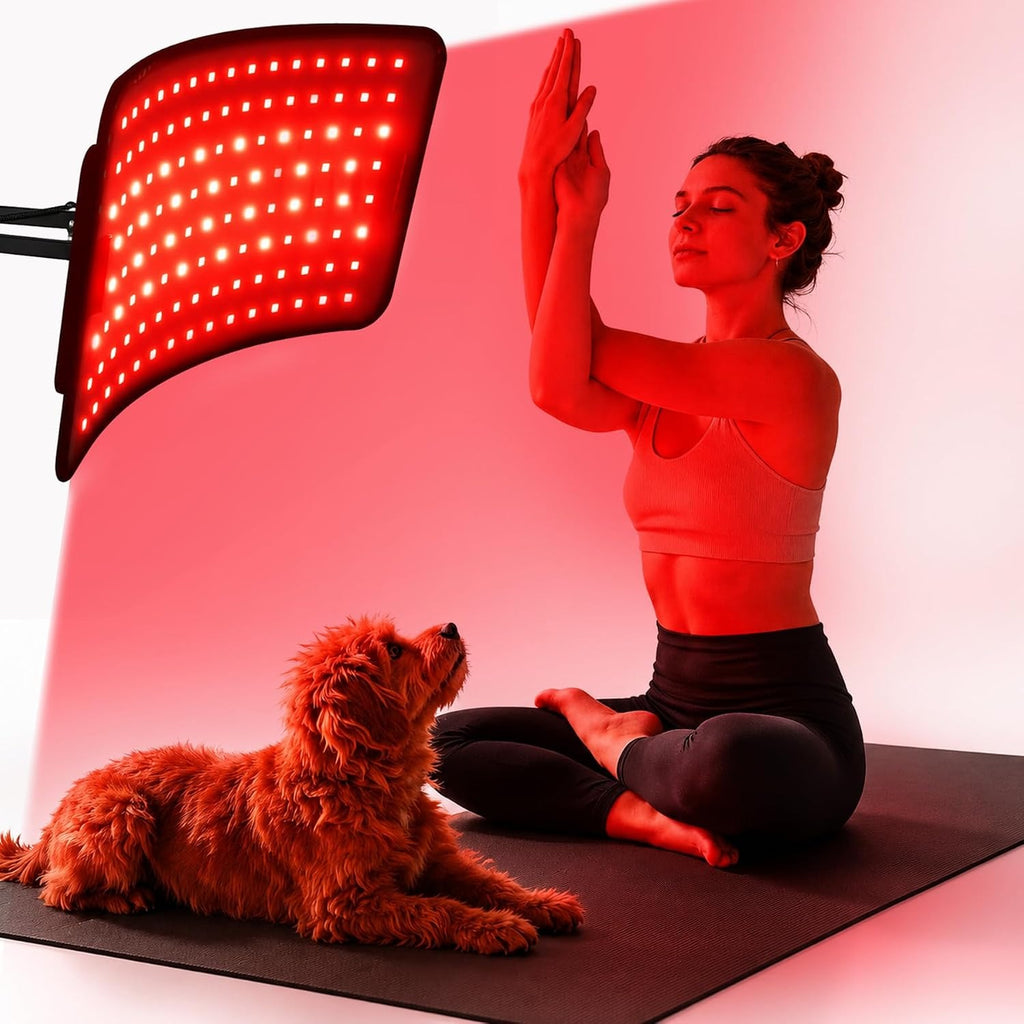 INIA Terapia de luz roja para cuerpo y cara, panel y cinturón 2 en 1 con NIR dual de 1064 nm y 850 nm