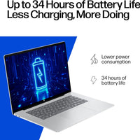 HP OmniBook 5 16 inch Next Gen AI PC, 2K Display, Snapdragon X X1-26-100, 16 GB RAM, 512 GB SSD, Qualcomm Adreno GPU, Windows 11 Home, Glacier Silver, 16-fb0299nr