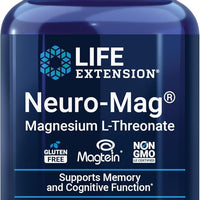 Life Extension Neuro-Mag Magnesio L-treonato, Salud de la Memoria, Pensamiento Rápido, Apoyo a la Salud Cognitiva, Vegetariano, Sin GMO, 90 Cápsulas Vegetarianas (144 mg de 2000 mg de Magtein magnesio