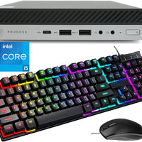 HP Prodesk 600 G3 Mini Desktop Computer PC, Core 6th Gen i5-6500T 3.1GHz, 16GB RAM, 256GB SSD, Wired RGB Keyboard, WiFi,