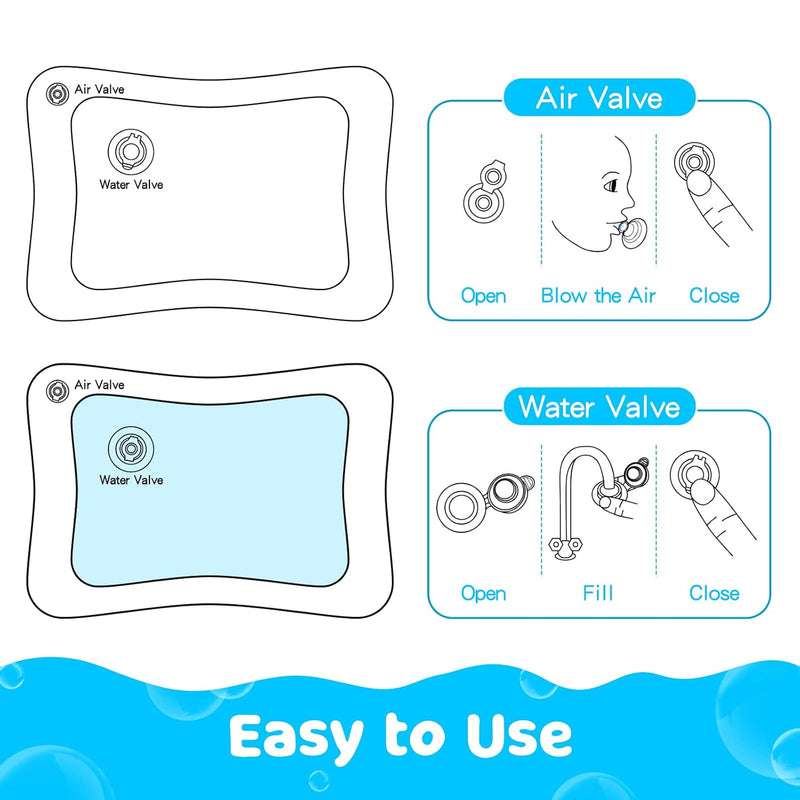 Yeeeasy Manta de Agua Inflable Tummy Time para Bebés 3 a 24 Meses