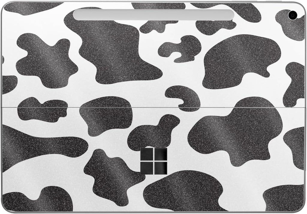 Glossy Glitter Tablet Skin Compatible with Microsoft Surface Pro 12" (2025) - Cow Print - Premium 3M Vinyl Protective Wr