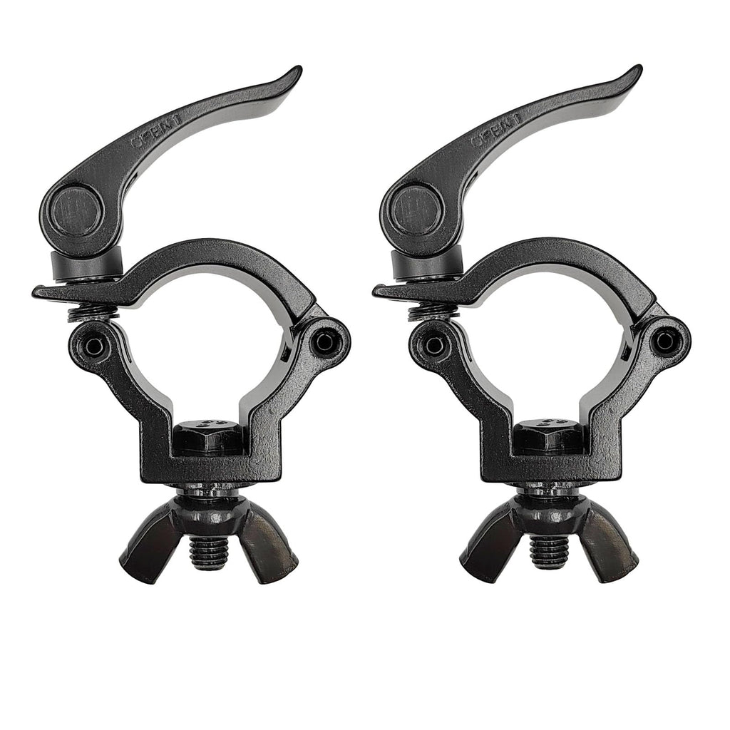 1.5inch Quick Release Stage Lighting Clamp Aluminum Alloy Heavy Duty 165lbs DJ Light Clamps Fit Pipe OD 36-39mm Black