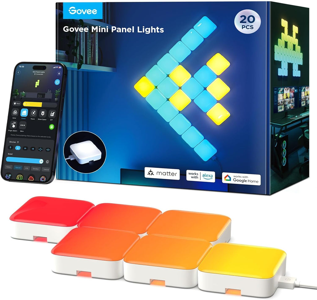 Govee Mini Panel Lights, RGBIC Wall Lights, Smart LED Wall Panels