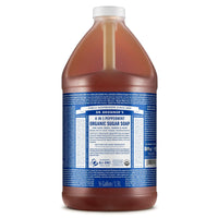 Dr. Bronner's Organic Sugar Soap (Peppermint, 64 Ounce)- Made with Organic Oils, Sugar & Shikakai Powder, 4-in-1 Uses: H