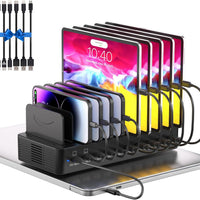 580W Charging Station for Multiple Devices, 10-Port USB C Charger Station