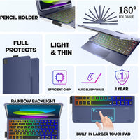 Funda con Teclado NOKBABO para iPad 10/11 (A16) y Air 11" (M4/M3/M2) - Azul Rey