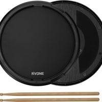 RVONE 12 Inch Practice Drum Pad, 800 Steel Beads for Snare Feel, Black