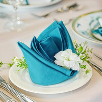 FOLINS&HOME Teal Cloth Napkins Set of 20, Decorative 20x20 Inch Napkins