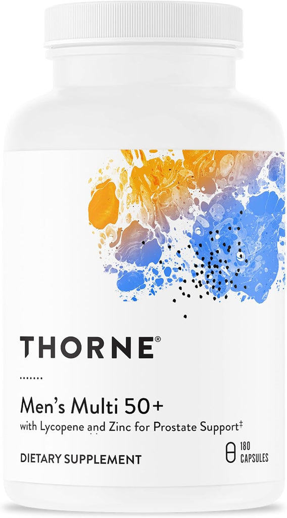 THORNE Men's Multi 50+, Comprehensive Daily Multi-Vitamin, 180 Capsules