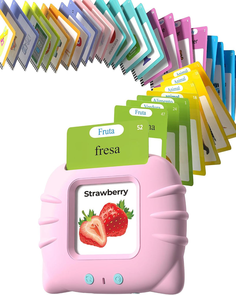 Airbition Bilingual Talking Flash Cards, 510 Words Spanish and English Pink