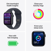 Apple Watch SE 3 [GPS + Cellular 40mm] Smartwatch with Midnight Aluminum Case with Midnight Sport Band - S/M. Fitness and Sleep Trackers, Heart Rate Monitor, Always-On Display, Water Resistant