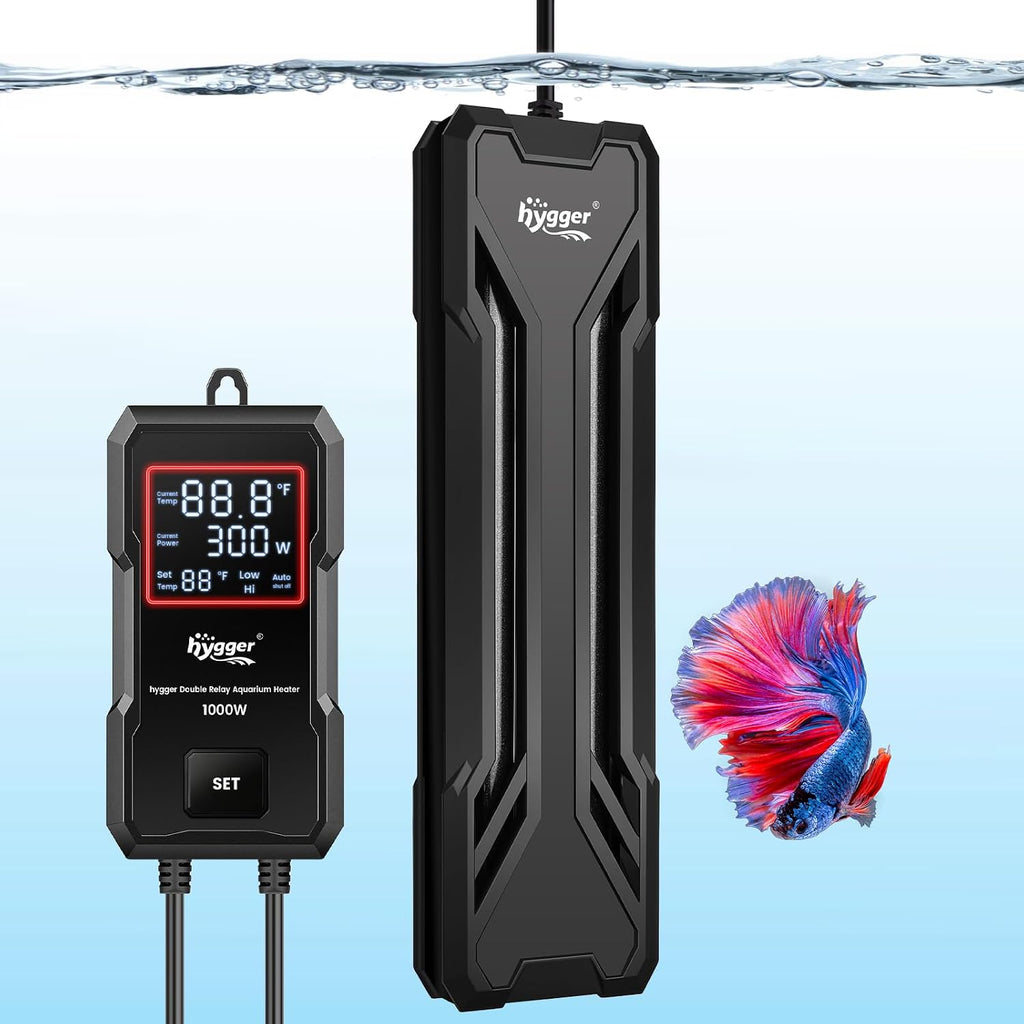 hygger 500W Aquarium Heater, Upgraded Submersible Fish Tank Heater